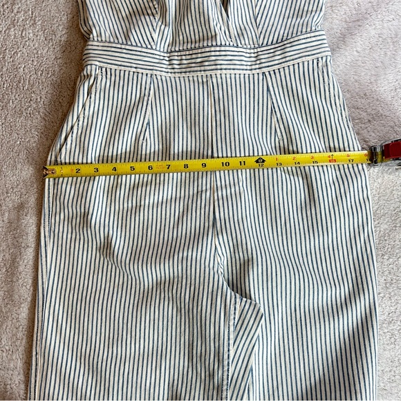 J. Crew Point Sur Women's Striped Jumpsuit Size 4 NWT Denim Wide Leg Tailored - Picture 14 of 15